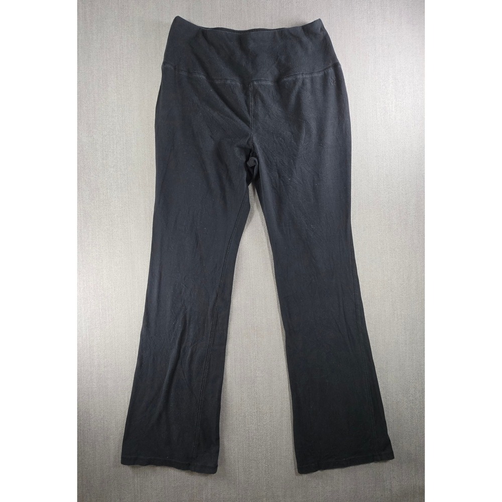 New York & Company Yoga Pants Women XL Tall Black Flare High Waist‎ Cotton Blend